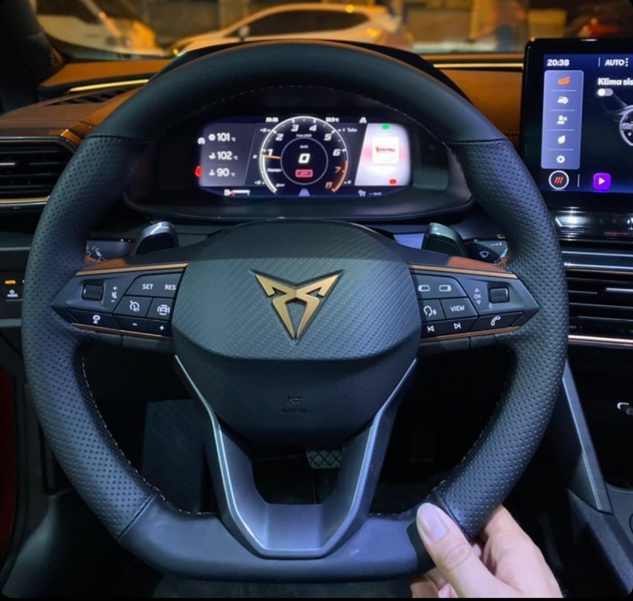 Perforated Leather/Alcantara Steering Wheel Cover