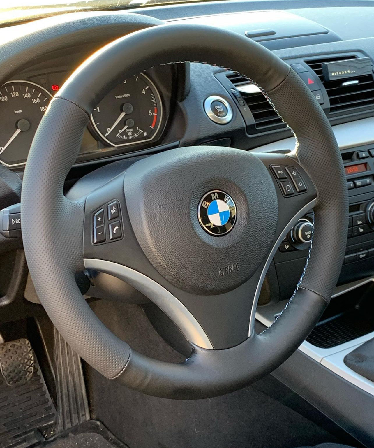 Perforated Leather/Alcantara Steering Wheel Cover