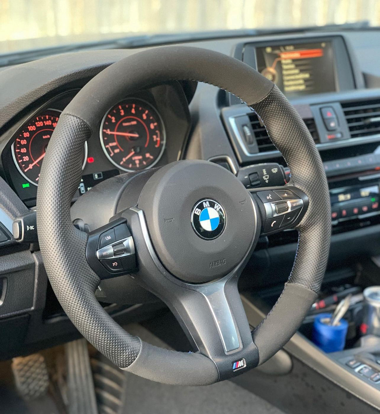 Perforated Leather/Alcantara Steering Wheel Cover