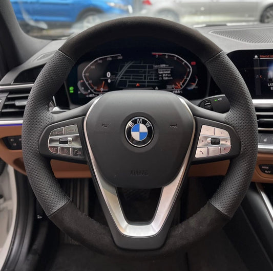 Perforated Leather/Alcantara Steering Wheel Cover